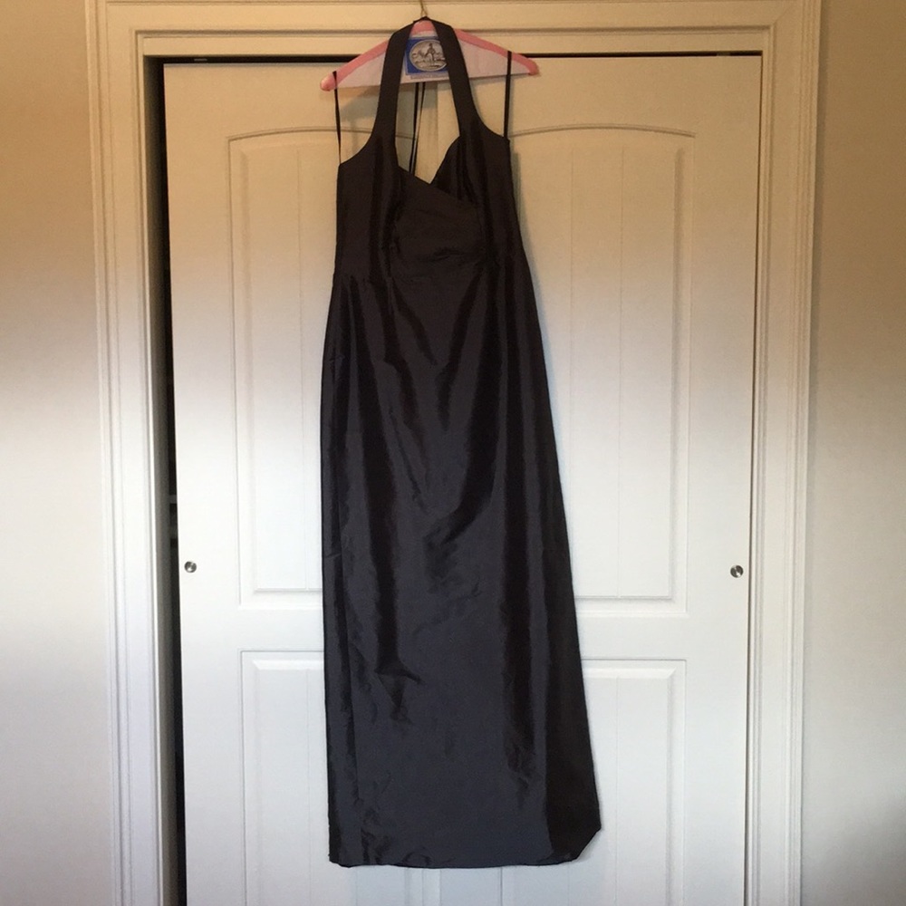 Alfred Sung Halter Bridesmaid Dress - Dark Gray